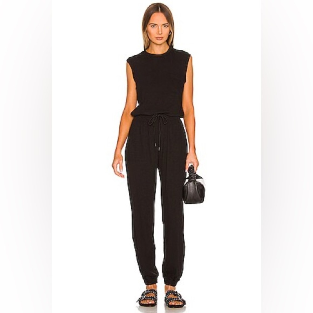 ATM Anthony Thomas Melillo High Torsion Sleeveless Jumpsuit in Black